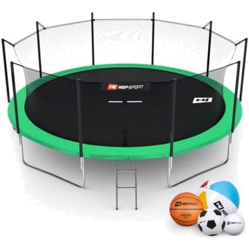 Батут Hop-Sport 16ft green зеленый с внутренней сеткой 488 см фото 2