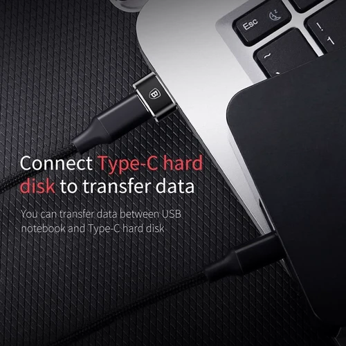 Адаптер Baseus Adapter USB to USB-C Female Black (CAAOTG-01) фото 9