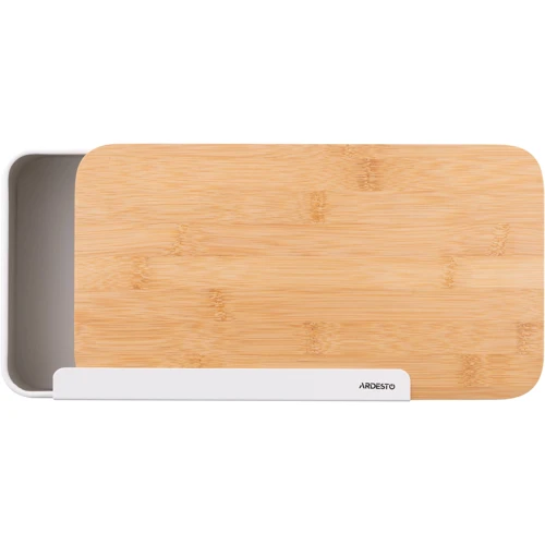 Хлібниця Ardesto Midori 33х13х18 см метал бамбук Білий (AR0914WB)