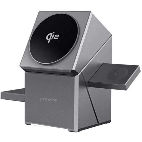 Зарядное устройство Proove Wireless Charger Iron Hide 3 in 1 Qi2 Gray (WSIH15000003)