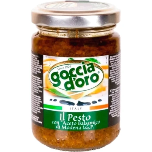 Соус Песто Goccia d’Oro Il Pesto Aceto Balsamico Di Modena с бальзамическим уксусом 130 г (8003250002871)