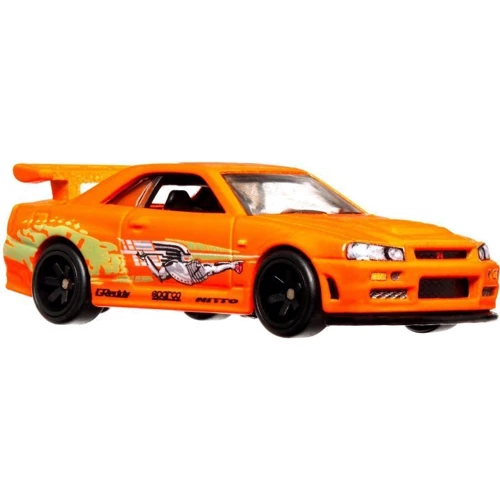 Коллекционная машинка Hot Wheels Nissan Skyline GT-R BNR34 серии Форсаж (HNW46/HKD21)