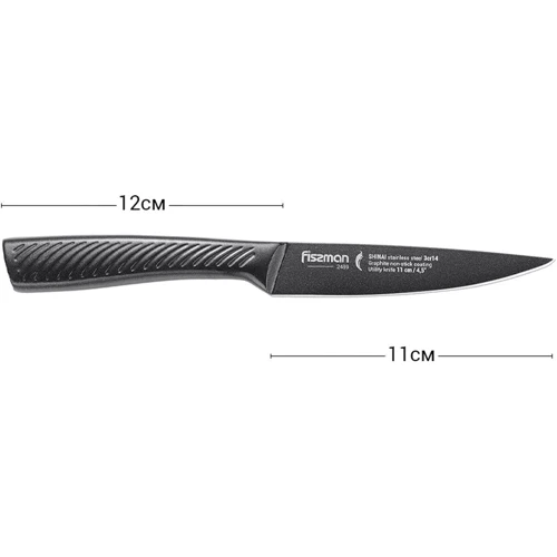 Нож Fissman SHINAI graphite универсальный 11 см (2489): Рукоятка Нержавеющая сталь