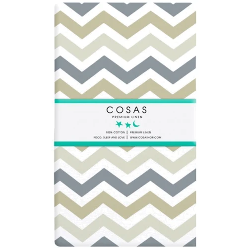 Комплект постільної білизни Cosas Ranfors Grey ZIGZAG Grey Beige підлітковий на гумці 155х215 см (Ranfors_Grey_EL90-ZigGreyBeige_155) фото 4