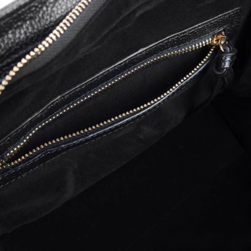 Жіноча сумка тоут Borsa leather чорна (10t222-black): Фактура матова, Зерниста