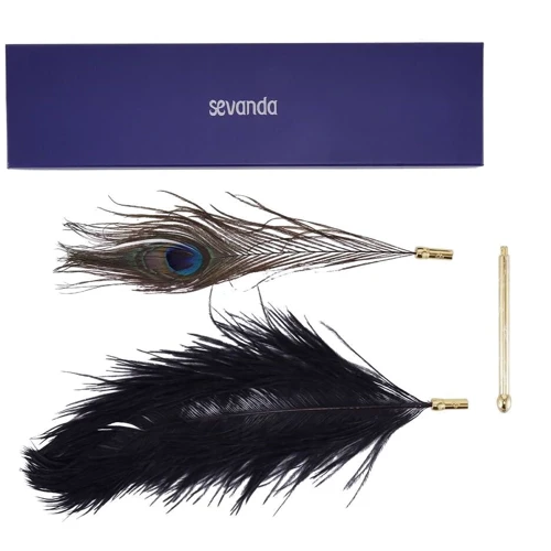 Набор перышек для ласк LOCKINK Sevanda Natural Peacock Flirting Feather Tickler
