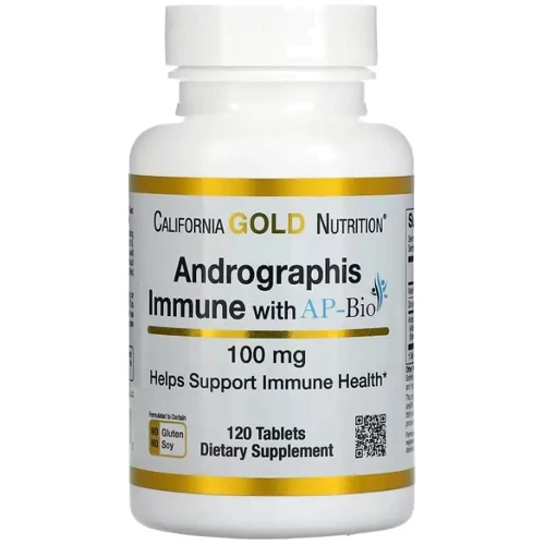 California Gold Nutrition AP-Bio Добавка для зміцнення імунітету на основі андрографісу з екстрактом 100 мг 120 таблеток