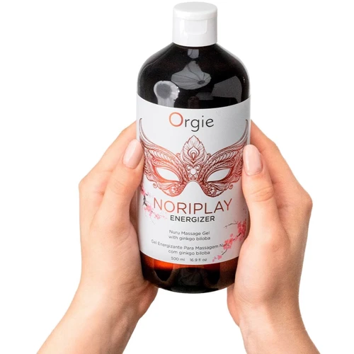 Гель для NURU-масажу Orgie – Noriplay Energizer (500 мл), екстракт гінкго білоба, захисне простирадло
