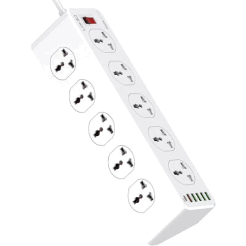 Сетевой фильтр LDNIO SC10610, 5 розеток + 3USB (SC10610): Количество розеток, шт 10