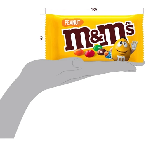 Упаковка драже M&M's з арахісом та молочним шоколадом 36x45 г (УП5000159542906): Вид Драже