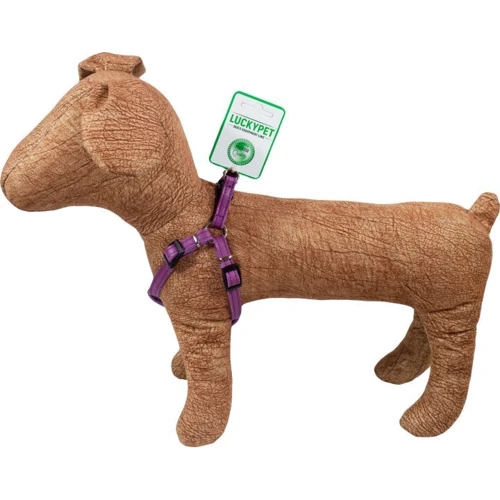 Шлейка Lucky Pet шкіряна подвійна 1x23-30 см фіолетова (4820224217666) фото 2
