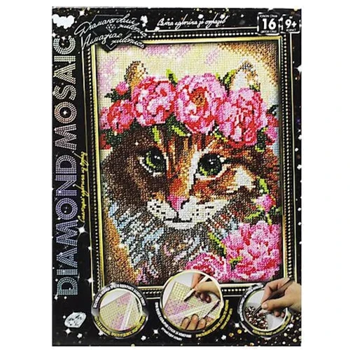 Алмазная мозаика Danko Toys Diamond Mosaic Котик 20x30 см (DM-03-01,02,03,04,05...10)