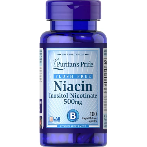 Puritan's Pride Flush Free Niacin 500 mg Ниацин 100 капсул