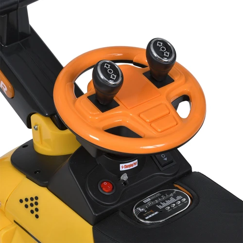 Детский электромобиль-толокар 3в1 Bambi Трактор с ковшом желтый (M 5783BLR-6)