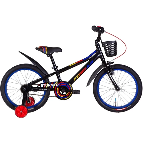 Велосипед 18" Formula STORMER 2022 (чорний з червоним та жовтим)