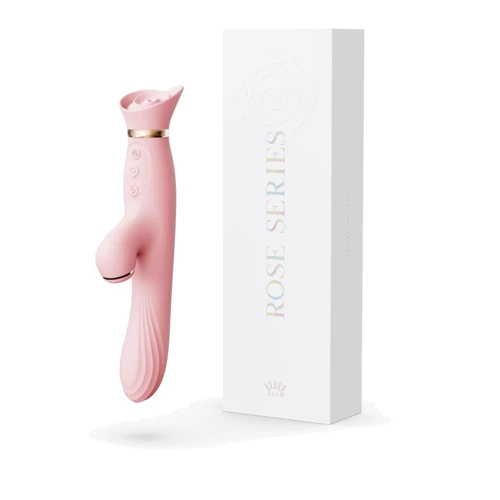 Вибратор с подогревом и вакуумной стимуляцией клитора Zalo - ROSE Vibrator Strawberry Pink