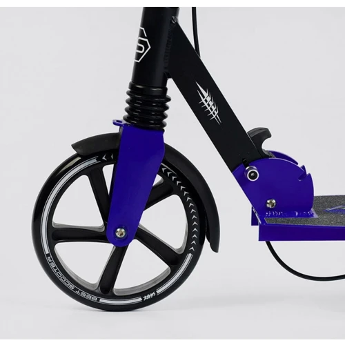 Детский двухколесный самокат с ручным тормозом Best Scooter Shark Синий (47125): Тип тормоза ручной