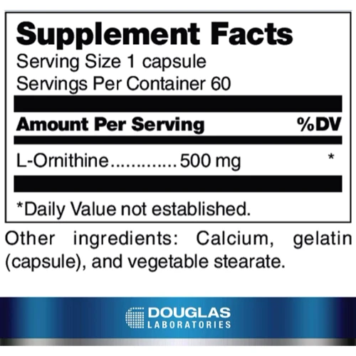 Douglas Laboratories L-Ornithine 500 mg L-орнитин 60 капсул: Тип Орнитин