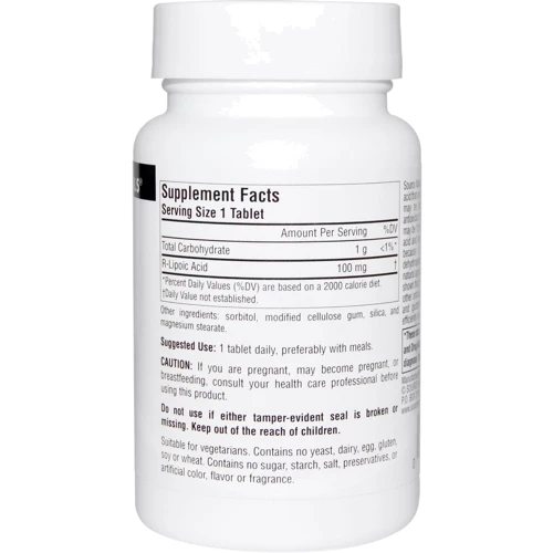 Source Naturals R-Lipoic Acid, 100 mg, 60 Tab: Вид ферментні
