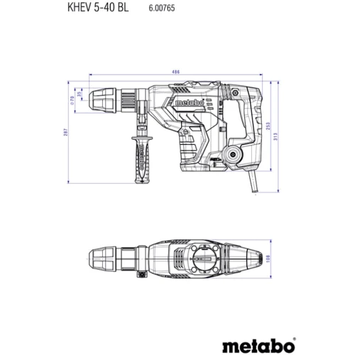 Перфоратор Metabo KHEV 5-40 BL (600765500): Количество скоростей работы 2