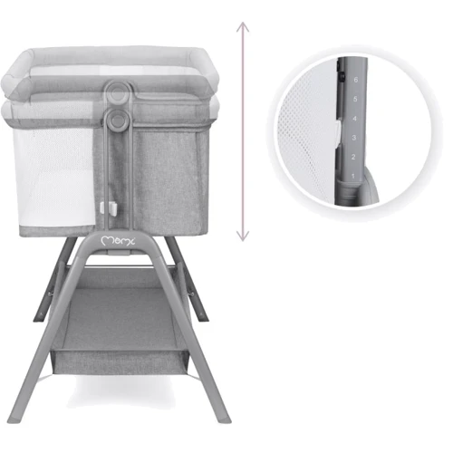 Приставная кроватка MoMi Fibi Серая (LOZE00004)