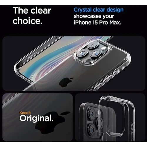 Чехол для iPhone Spigen Crystal Hybrid Crystal Clear (ACS06459) for iPhone 15 Plus: Материалы поликарбонат и полиуретан