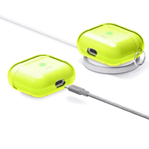 Чохол для навушників Elago Clear Case Neon Yellow (EAP3CL-HANG-NYE) для Apple AirPods 3 фото 3