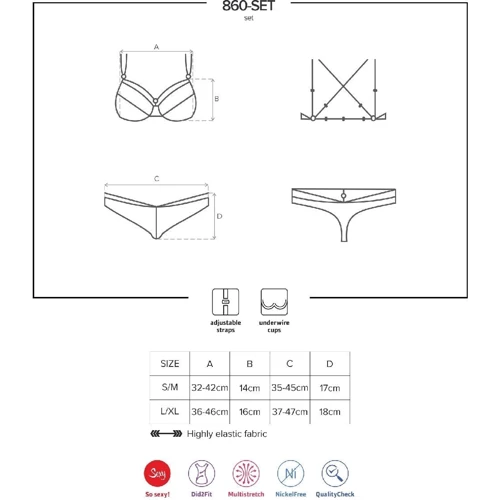 Комплект Obsessive 860-SET-2 set, L/XL