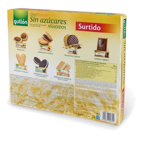 Печенье Gullon NEW Surtido Diet nature (без сахара), 319 г (WT3984): Вес нетто 319 г