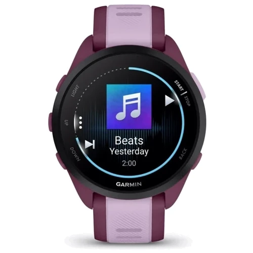 Смарт-годинник Garmin Forerunner 165 Music Berry/Lilac (010-02863-33): Фітнес-функції Подсчет калорий, Альтиметр, GPS-модуль, Пульсоксиметр, Шагомер, Пульсометр