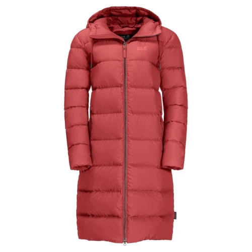 Пуховик Jack Wolfskin Crystal Palace Coat 1204131-2571 40 красный зимний с капюшоном длинный