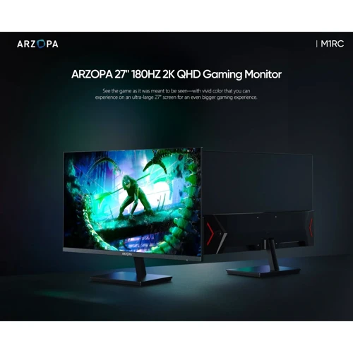Монитор Arzopa M1RC black 27" 2560x1440 180 Гц: Угол обзора, гор / верт 178°/178°