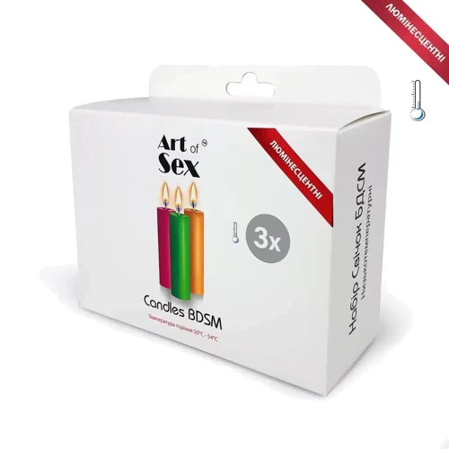 Свечи Art of Sex 10 см низкотемпературные люминесцентные набор 3 шт