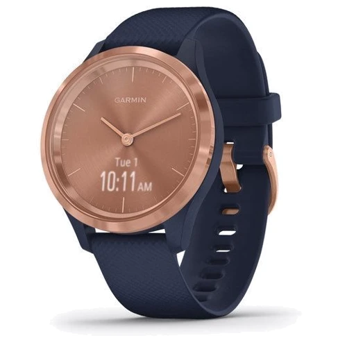 Смарт-годинник Garmin Vivomove 3s Rose Gold Stainless Steel Bezel w. Navy and Silicone B. (010-02238-03)