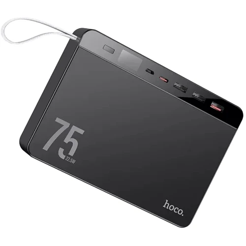 Зовнішній акумулятор Hoco Power Bank 75000mAh J94 Overlord PD 20W 22.5W Black: Вбудований кабель немає