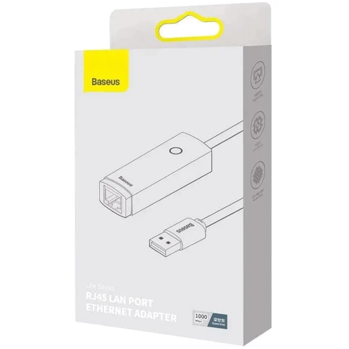 Адаптер Baseus Adapter Lite Series USB to RJ45 Ethernet 1000Mbps Black (WKQX000113) фото 9