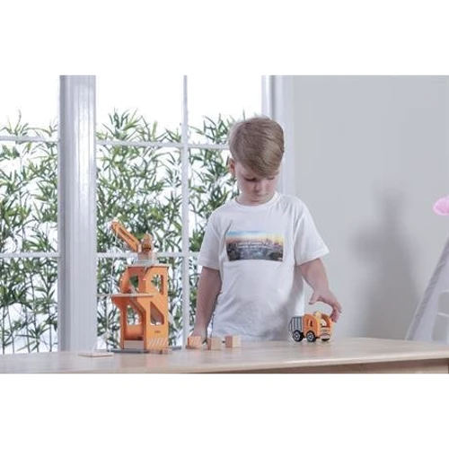 Деревянный игровой набор Viga Toys Подъемный кран и самосвал (51616)