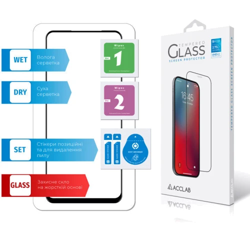 Аксессуар для смартфона ACCLAB Tempered Glass Full Glue Black for Oppo A52 фото 5