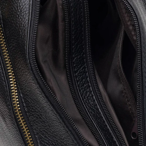 Женская сумка через плечо Borsa Leather черная (K1bb301bl-black): Фактура Матовая, Зернистая