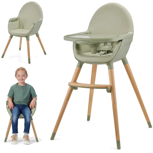 Стульчик для кормления 2 в 1 Kinderkraft Fini 2 Green (KHFINI02GRE0000): Материал дерево
