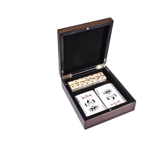 Карты Duke игральные+ кости домино в деревянной коробке (DB22)