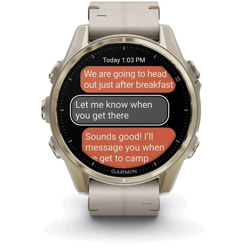 Смарт-часы Garmin Fenix 8 AMOLED 43mm Sapphire Soft Gold with Limestone Leather Band (010-02903-40): Материал корпуса титан