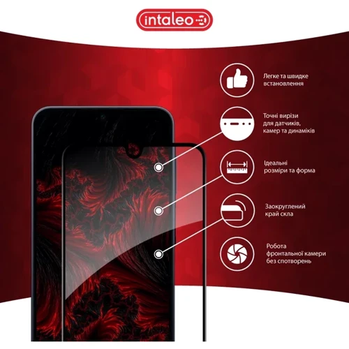 Intaleo Tempered Glass Full Glue Black for Samsung A165 Galaxy A16 4G / A166 Galaxy A16 5G: Материал стекло