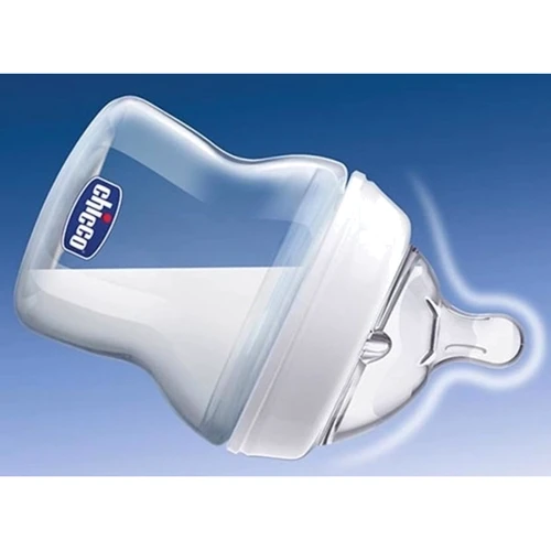 Пляшка пластикова Chicco Natural Feeling 150мл. соска силіконова 0 + нормальний потік (блакитна) (80811.21): Тип пляшечка для годування