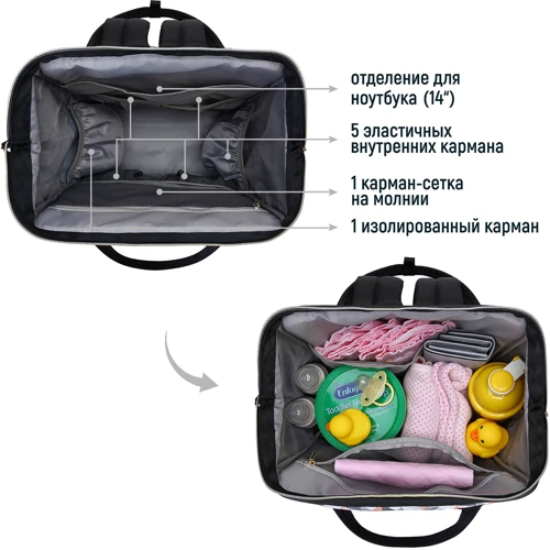 Сумка-рюкзак для мами Mommore чорна (0090211A001)