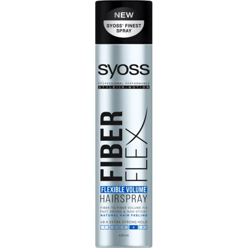 SYOSS Fiber Flex Flexible Volume 400 ml Лак для волос Экстрасильная фиксация 4