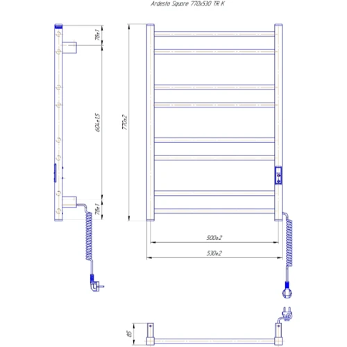 Сушка для рушників Ardesto Square-TR K 770x530х80 мм (6.1.0702.06.BM)