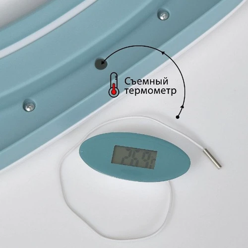 Ванна складна дитяча El Camino T-CONTROL 2 (84 см, термометр) (ME 1140 Green-Gray) фото 4