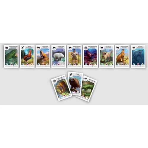 Настольная игра ROZUM Картолиния: Животные (Cardline: Animals): Вид развивающие