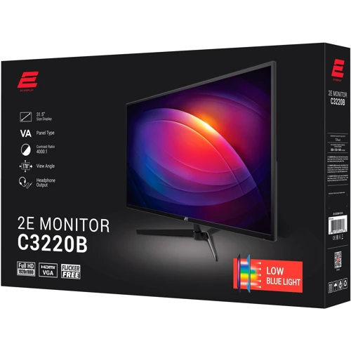 Монитор 2E 2E-C3220B-01.UA: Разъемы VGA, HDMI